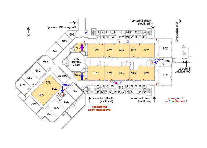 Crane Liberal Arts & Science second floor map