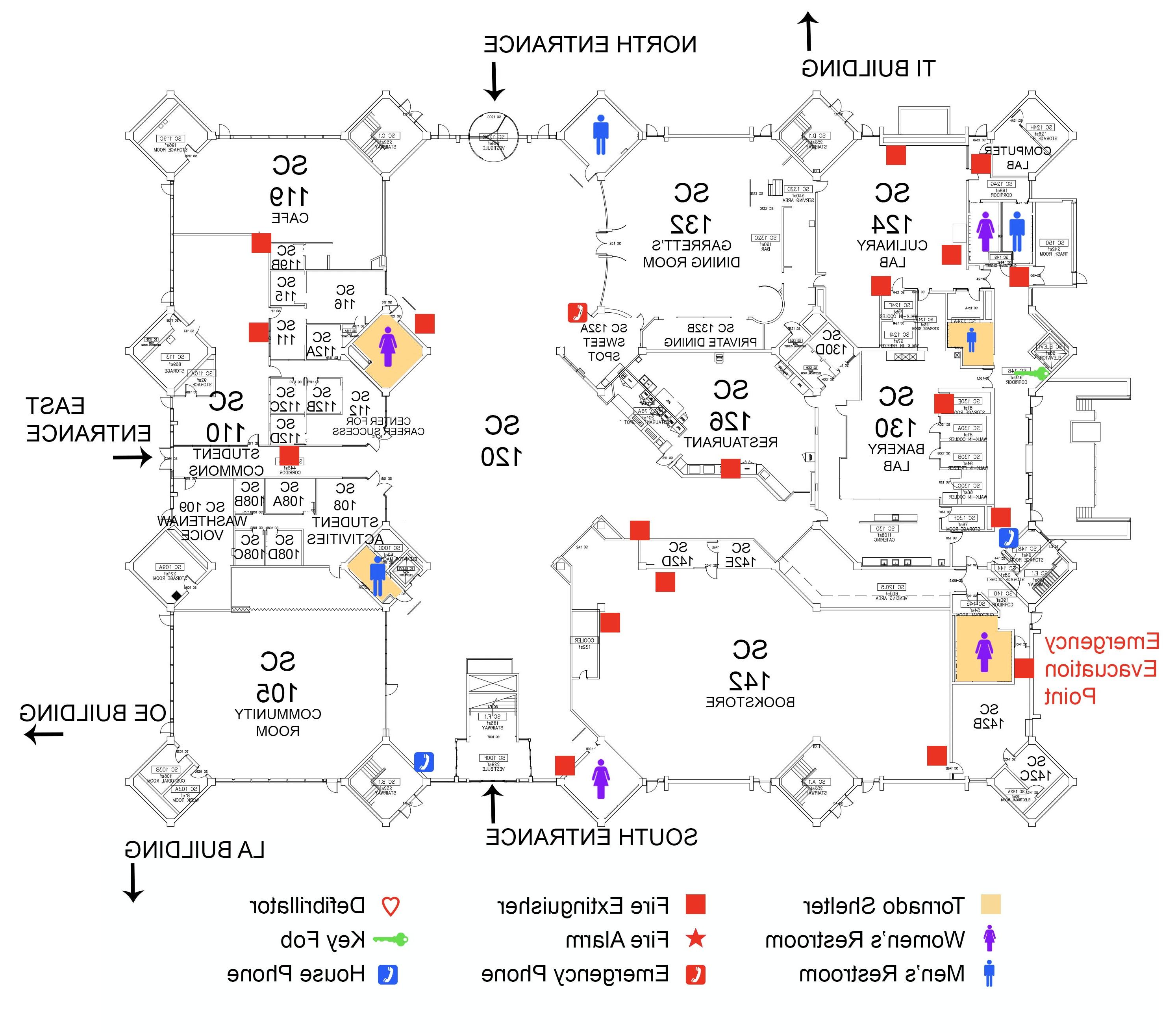 Student Center Building first floor map